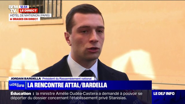 C'était républicain et parfaitement courtois : Jordan Bardella s'exprime après son rendez-vous avec Gabriel Attal