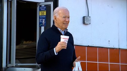 Biden enjoys milkshake at Cook Out restaurant in North Carolina
