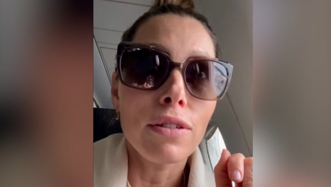 Jessica Biel gets stuck on plane unable to land because of snowstorm - but finds funny way to pass time