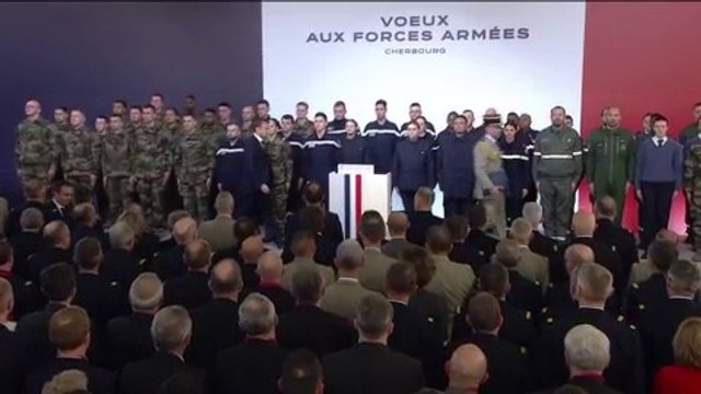 Suivez les vœux d'Emmanuel Macron aux armées à Cherbourg