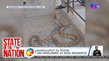 Sawang nakapulupot sa poste, nagdulot ng pangamba sa mga residente | SONA