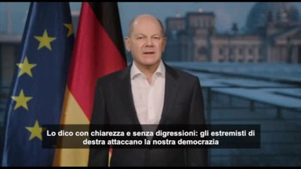 Tải video: Scholz attacca AfD: bene i cortei contro l'estrema destra in Germania