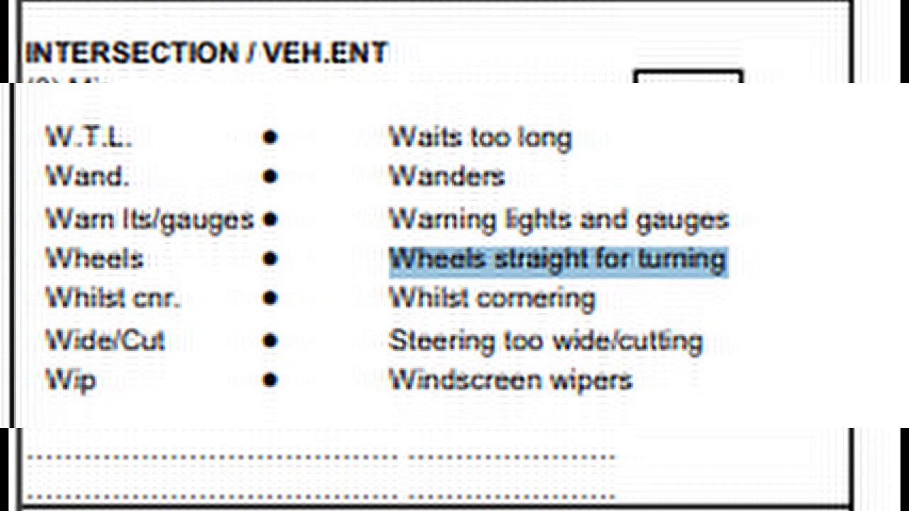 why should you keep wheels straight at intersections