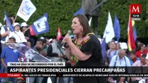 Claudia Sheinbaum, Máynez y Gálvez cierran precampañas rumbo a la presidencia: así fueron