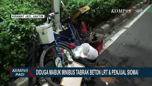 Mobil Tabrak Tiang LRT di Cawang Hingga Ringsek, Seorang Pedagang Siomay Alami Luka Berat!