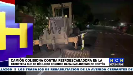 Conductor de camión colisiona con retroexcavadora en San Francisco de Yojoa