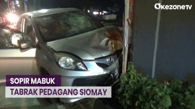 Diduga Sopir Mabuk, Mobil Tabrak Pedagang Siomay dan Tiang Beton Penyangga LRT di Cawang