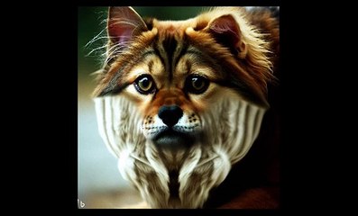 AI動画 猫と犬の融合　　ai video fusion of cat and dog