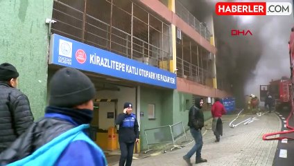 Üsküdar'da Kirazlıtepe Katlı Otoparkı'nda Yangın Çıktı