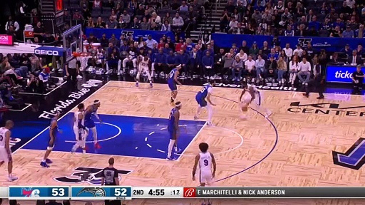 Embiid assists himself off backboard for monster alley-oop slam