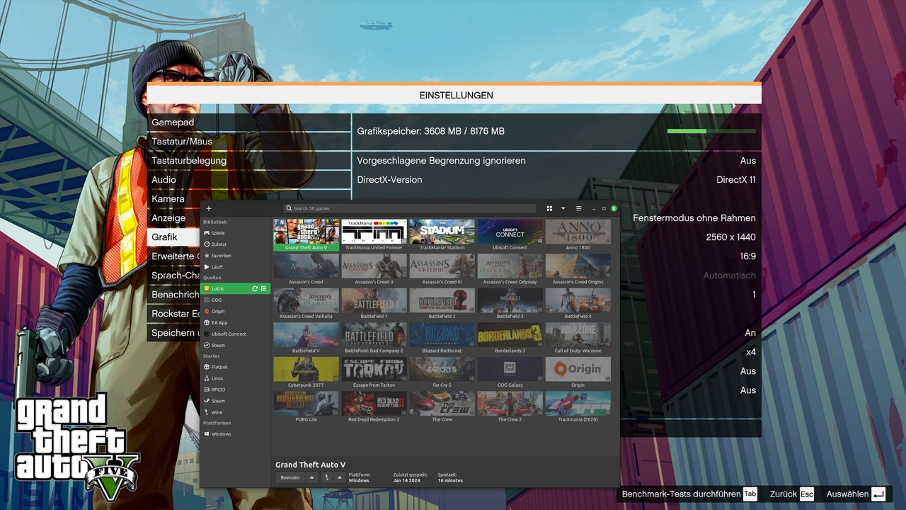 Grand Theft Auto V Benchmark - Windows VS Linux