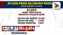 DSWD, tuloy-tuloy ang paghahatid ng ayuda sa mga biktima ng kalamidad sa Davao region