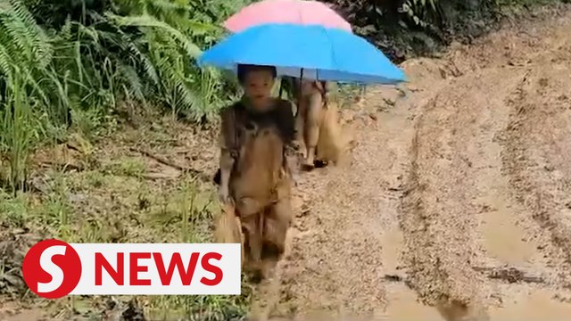 Pupils' two-day muddy walk to school strikes a chord on social media