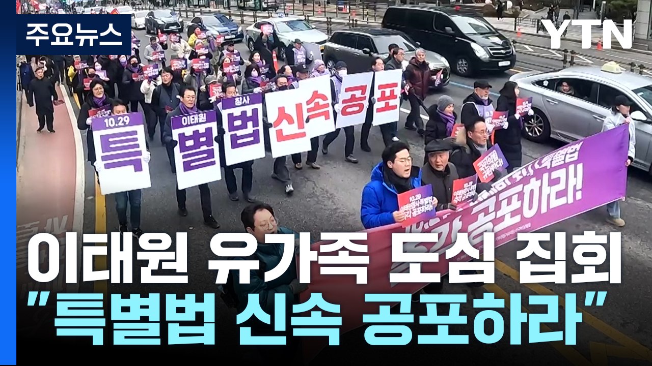 이태원 참사 유가족 도심 집회..."특별법 신속 공포해야" / YTN