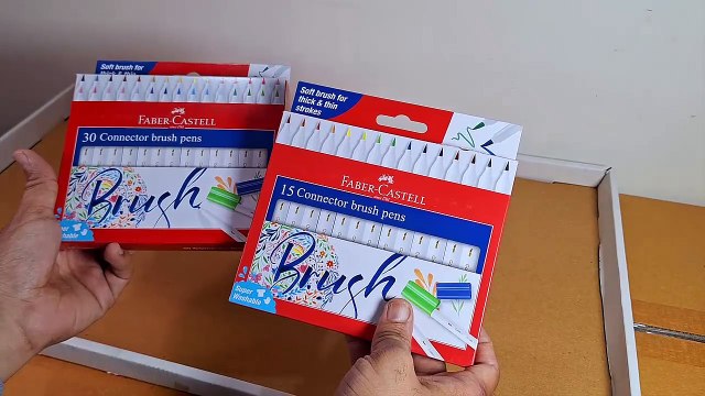 Unboxing and Review of faber castell connector with brush pen for creative people