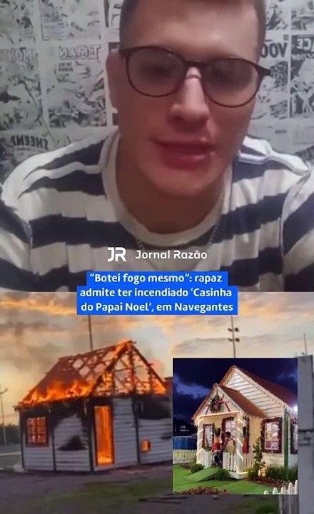 "Botei fogo mesmo": rapaz admite ter incendiado 'Casinha do Papai Noel', em Navegantes