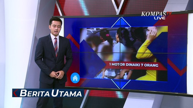 Viral Aksi Emak-Emak di Palembang Bonceng 7 Orang, Kena Tilang Polisi