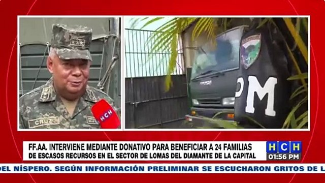 Familias de escasos recursos de Lomas del Diamante, reciben camas por parte de FFAA