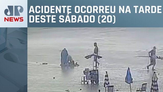 Raio atinge oito pessoas na Praia Grande, litoral paulista