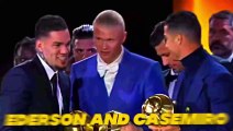 Pep Guardiola Jokes with Cristiano Ronaldo at Globe Soccer Awards --❤️