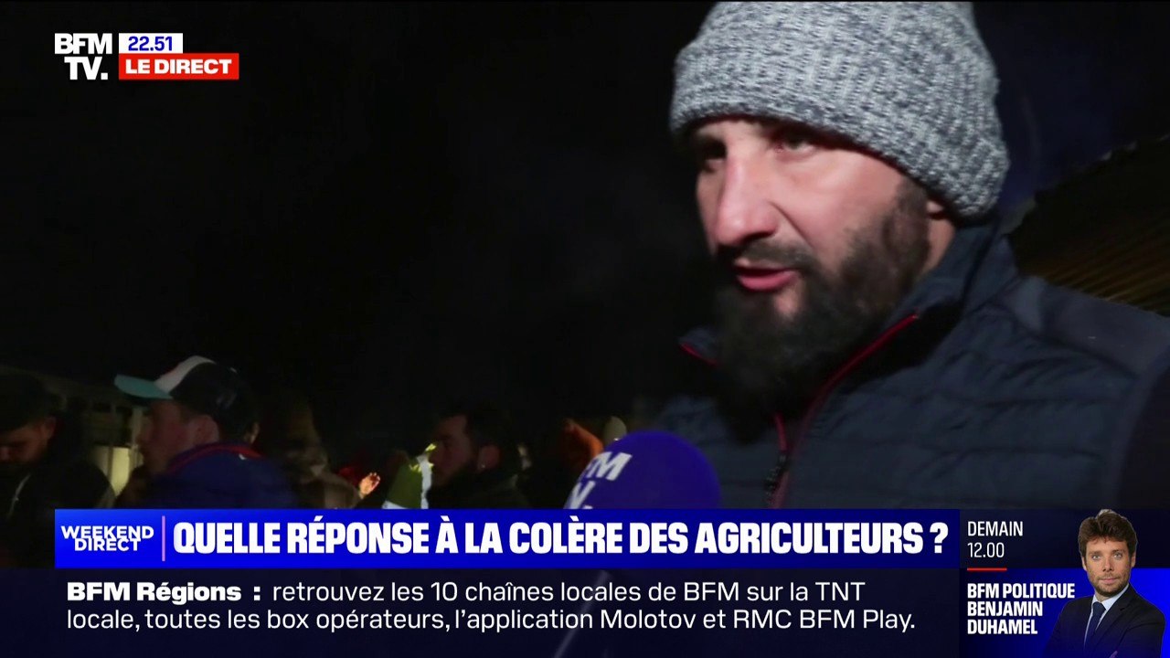 Blocage de l'A64: "On sera là tant que Gabriel Attal ne descendra pas nous avoir avec des mesures concrètes", assure Jérôme Bayle, éleveur de bovins à Carbonne