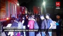 Aseguran a 58 migrantes en Veracruz que viajaban en autobuses