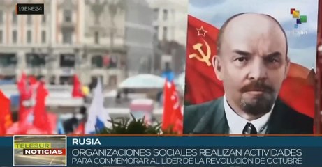 Rusos rinden tributo a Lenin en el centenario de su fallecimiento