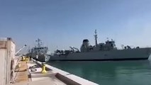 Moment two Royal Navy warships crash in Bahrain