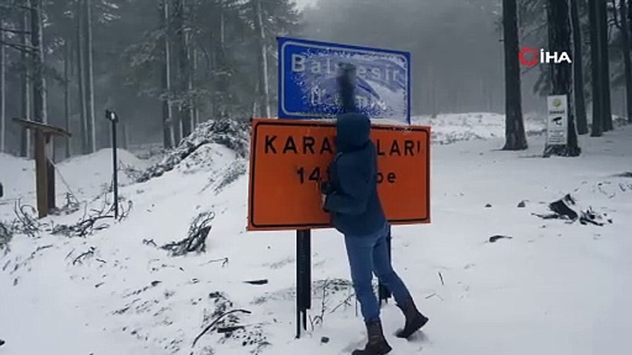 Kazdağları’nda kar yağışı ve tipi hayatı olumsuz etkiliyor