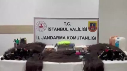 Esenyurt'ta protez saç operasyonu: 100 kilo saç ele geçirildi