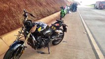 Motociclista quebra o braço após acidente na BR-163, em Cascavel