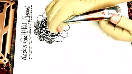 kashis mehndi class 8 for beginners | how to draw gol tikki henna design