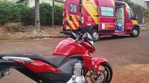 Motociclista fica ferido em acidente na Rua Maracaí