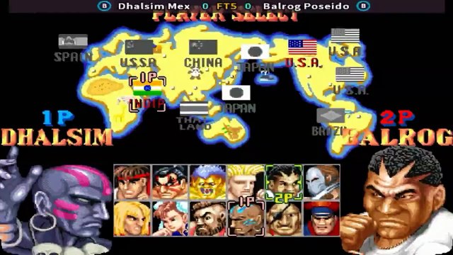 Dhalsim Mex vs Balrog Poseido - Street Fighter II'_ Champion Edition - FT5
