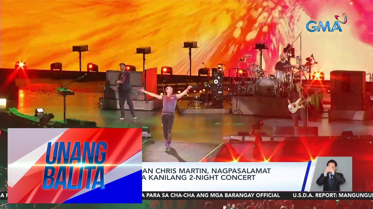 Coldplay frontman Chris Martin, nagpasalamat sa mga dumalo sa kanilang 2-night concert sa PHL Arena | UB