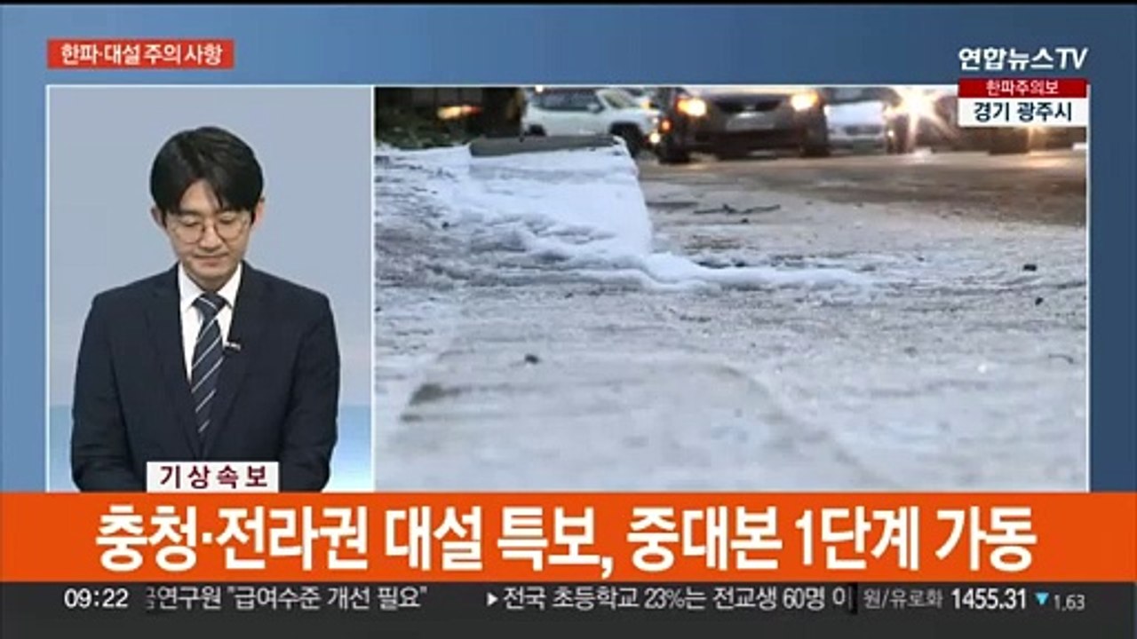 [속보] 충청·전라권 대설 특보, 중대본 1단계 가동