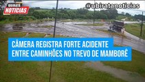 Vídeo mostra forte acidente entre dois caminhões na região de Goioerê