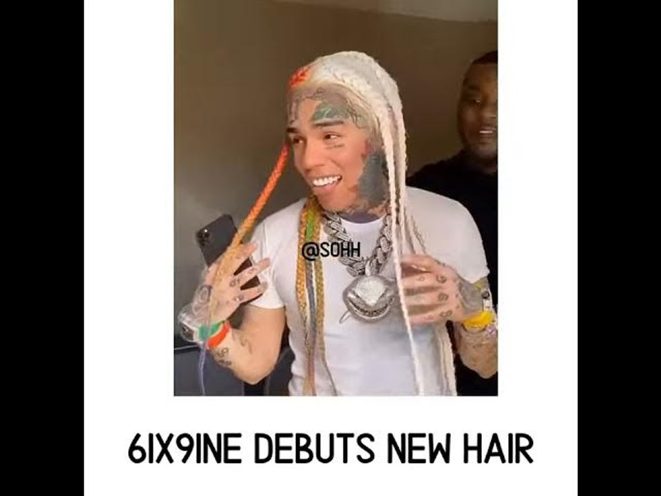 6ix9ine Debuts New Hairstyle
