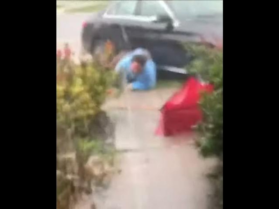 Fat Nick Slips In Rain