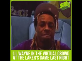Lil Wayne Posts Up In Virtual Crowd At Lakers Game
