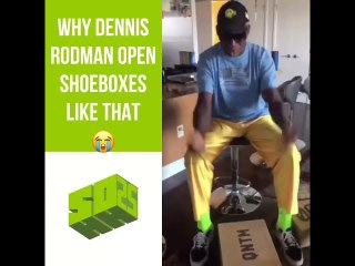 Dennis Rodman Opens Shoeboxes In Wild Way