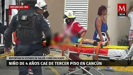 Niño de 4 años está gravemente herido en Cancún tras caer desde tercer piso