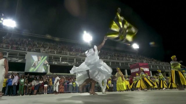 Brazilian Samba school warms up for Carnival
