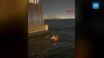 İstanbul'da bir yolcu vapurdan denize düştü, kurtarılma anları böyle görüntülendi!