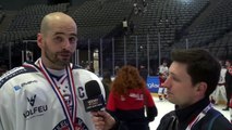 FRA - Hockey sur glace Interview Sacha Treille # 77 Capitaine et Attaquant des Bruleurs de Loups Grenoble, 21/01/2024 (Finale Coupe de France – Dunkerque VS Grenoble)