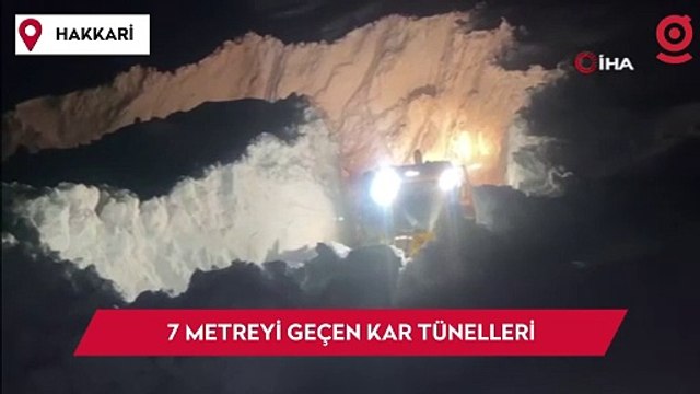 Yüksekova'da 7 metreyi geçen kar tünelleri