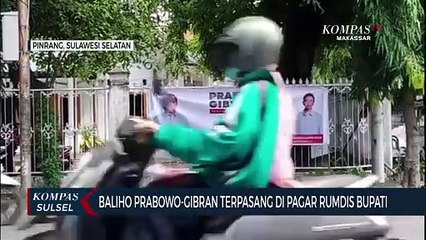 Baliho Prabowo-Gibran Terpasang Di Pagar Rumdis Bupati