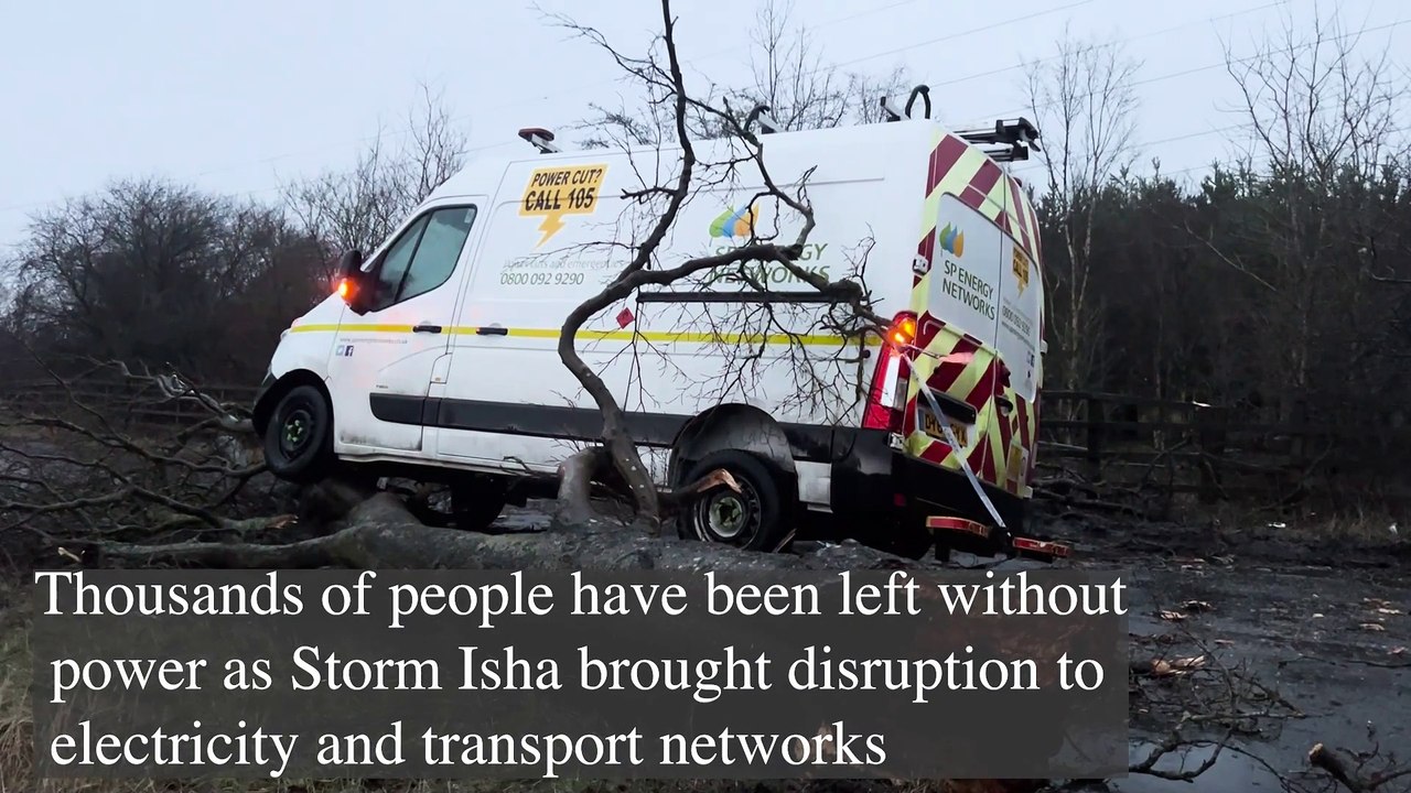 Storm Isha: Thousands of people have been left without power as weather brought disruption across the UK
