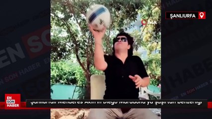 Şanlıurfalı Menderes Akın'ın Diego Maradona'ya şaşırtan benzerliği