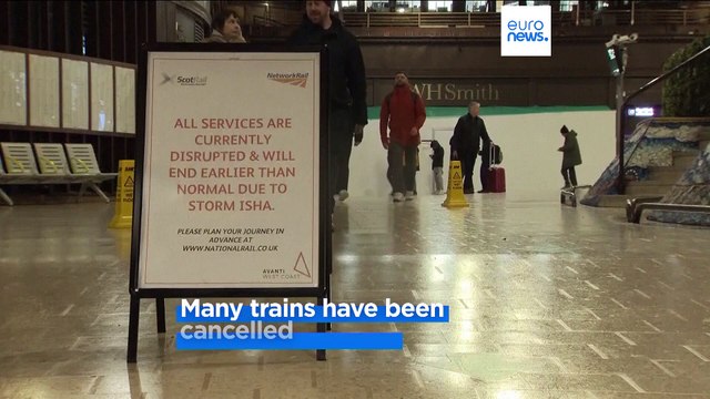 Travel disruption as storm Isha lashes UK and Ireland with high winds and rain